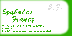 szabolcs francz business card